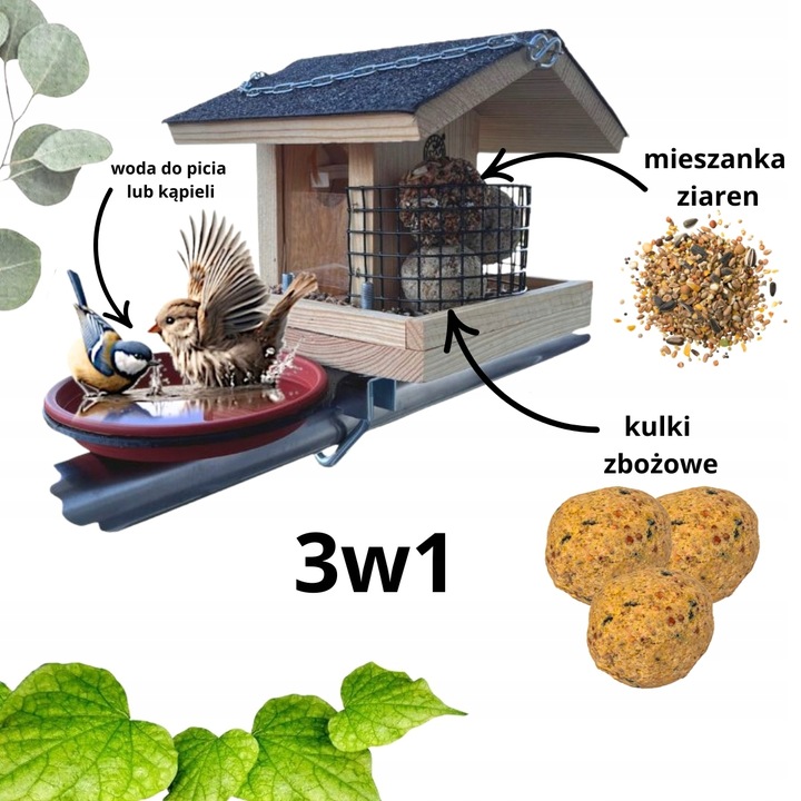 Karmnik dla ptaków na balkon Impregnowany SOLIDNY Poidło - Producent