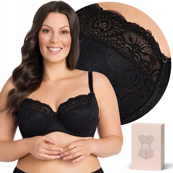 Doskonały Biustonosz półusztywniany GORSENIA K357 BLANCA czarny