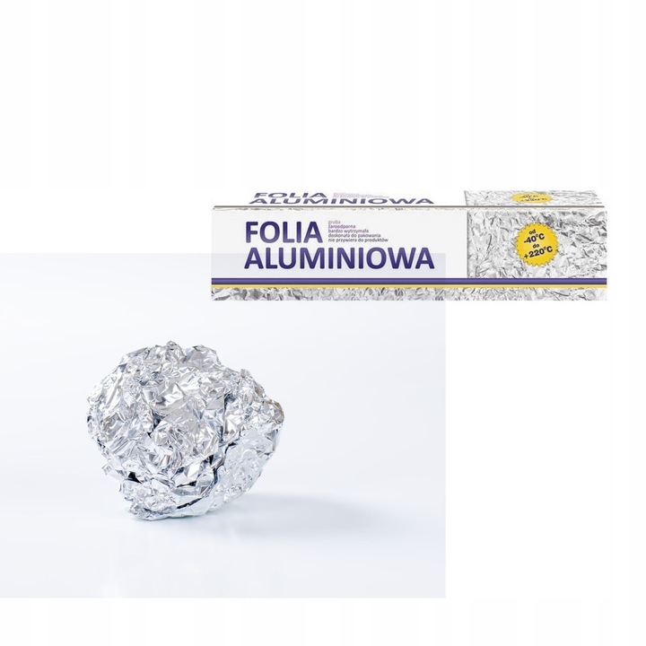 Gruba Folia aluminiowa z nożykiem Clarina 29 cm folia spożywcza BOX 1 kg