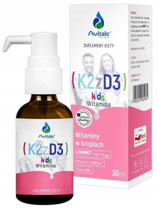 ALINESS Avitale WITAMINA K2 + D3 krople DLA DZIECI