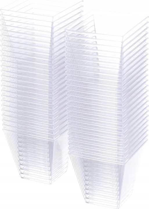 Zestaw Pojemniki piramidki na desery deserki mini 200ml + łyżeczki 50 kompl