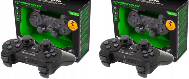 BEZPRZEWODOWY GAMEPAD BLUETOOTH PAD PS3 WIBRACJA CZARNY ESPERANZA MARINE