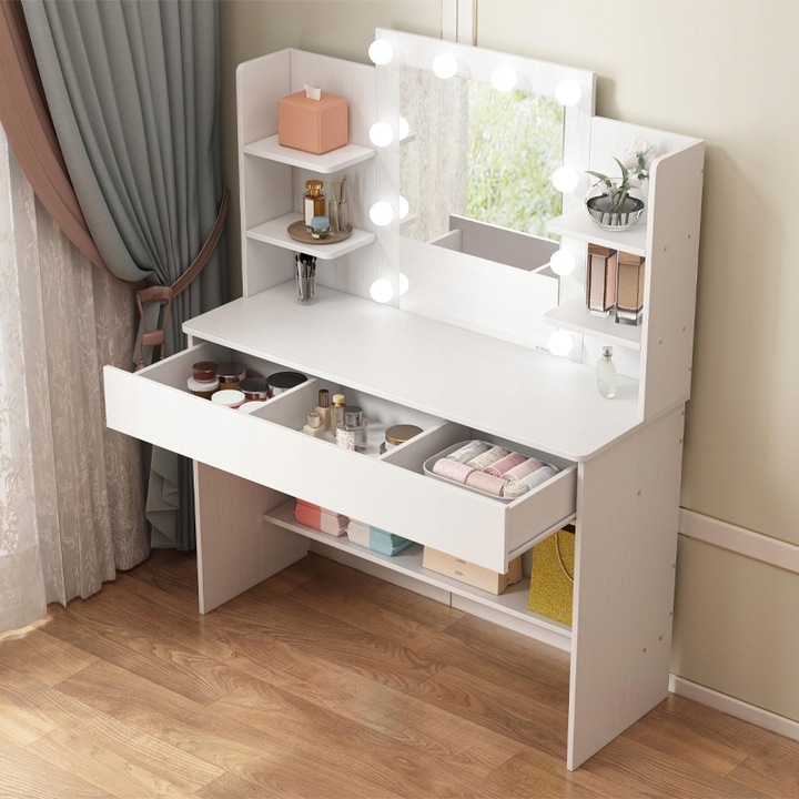 TOALETKA KOSMETYCZNA MAKIJAŻU WIZAŻU Z LUSTREM LED LOFT NOWOCZESNA 110