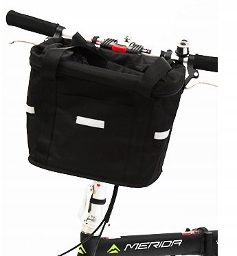 KOSZYK NA KIEROWNICĘ DO ROWERU ROWEROWY PIKNIK TORBA CZARNA 10L + UCHWYT