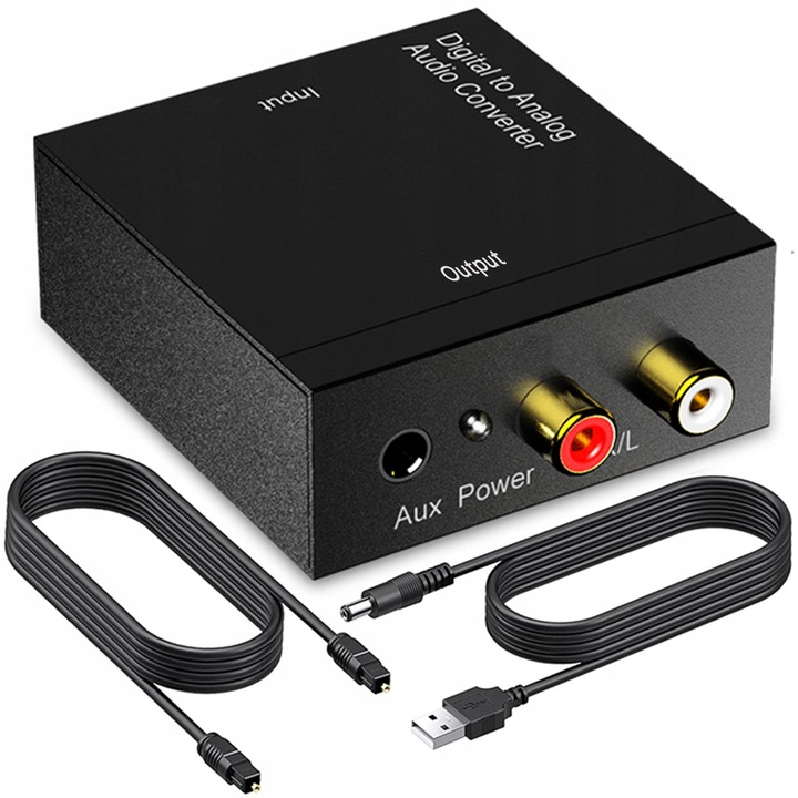 Optyczny Konwerter Coaxial Toslink/ SPDIF RCA 2x CINCH Cyfrowe na