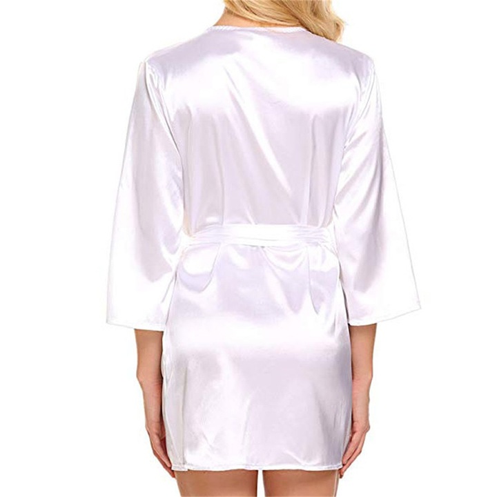 SATYNOWY SZLAFROK DAMSKI PODOMKA Z KORONKĄ ELEGANCKI PENIUAR STRINGI KOLORY