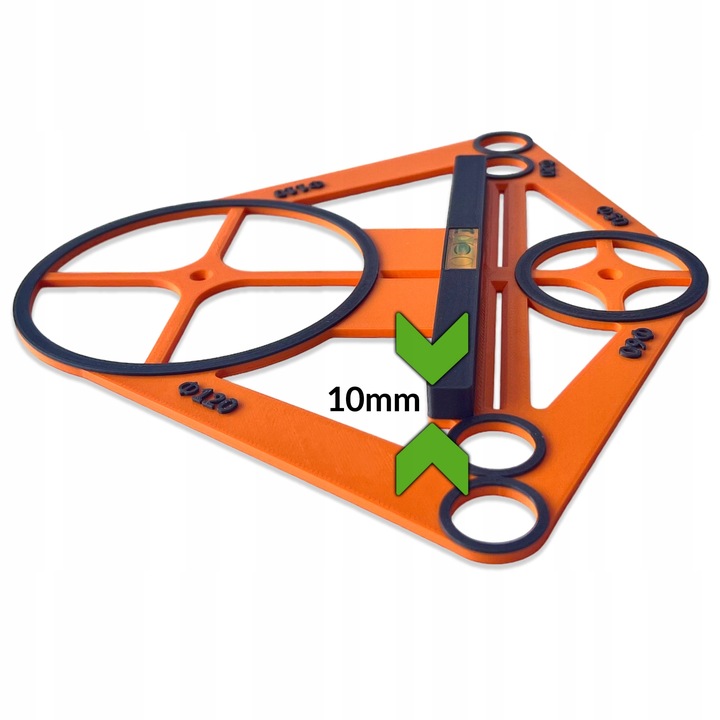 Szablon wzornik otworów płytek geberit z libellą poziomica toaleta