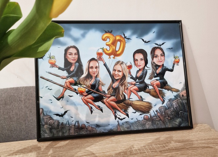 Karykatura A3 ze zdjęcia prezent rocznica urodziny 18natka ramka GRATIS