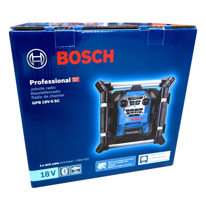 Radio budowlane 230V/18V BOSCH GPB 18V-5 SC 06014A4100 FM Bluetooth DAB+