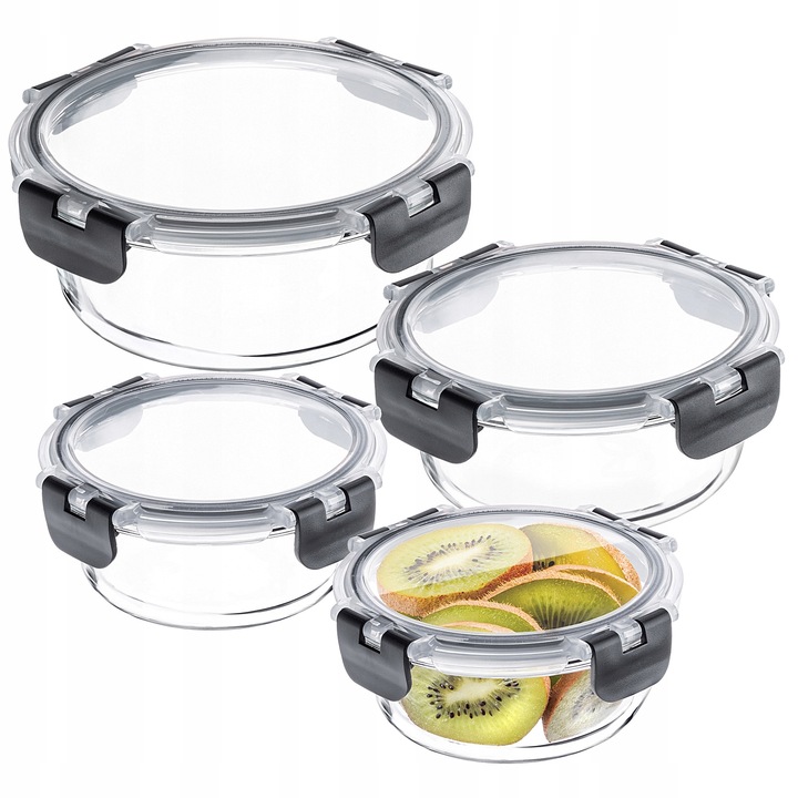 POJEMNIKI NA ŻYWNOŚĆ SZKLANY ZESTAW POJEMNIKÓW SZKLANE PUDEŁKO