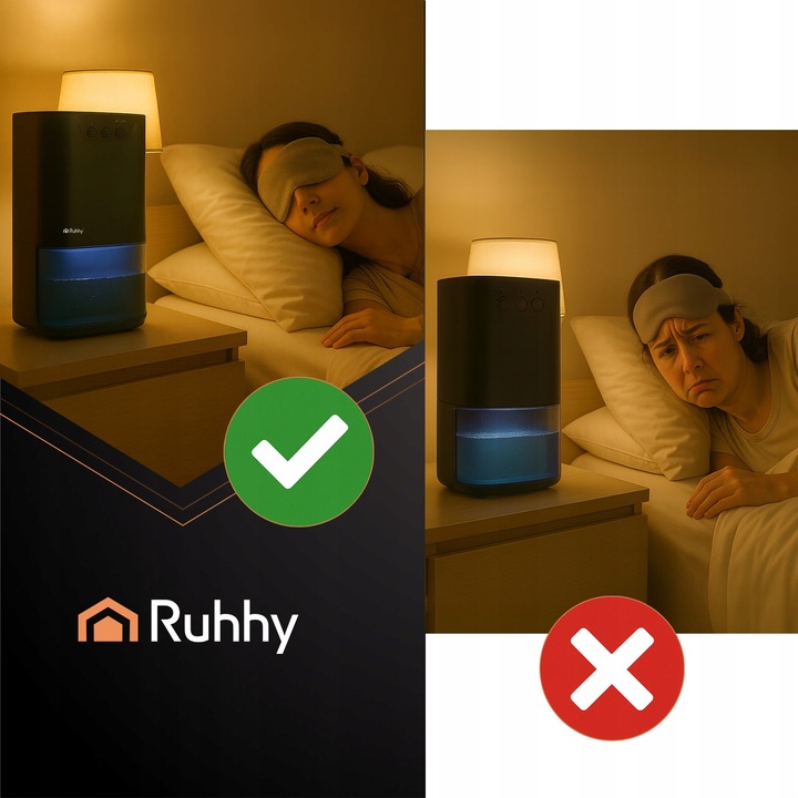 Osuszacz Powietrza Pochłaniacz Wilgoci Cichy Podświetlenie LED + Timer