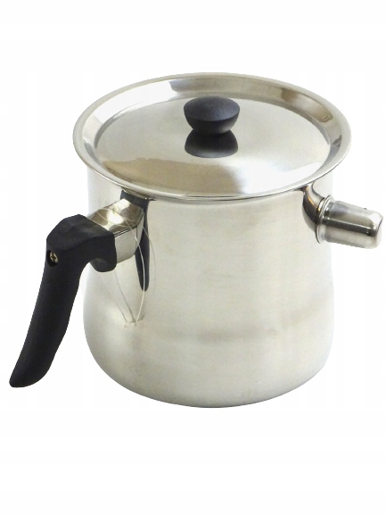 GARNEK DO MLEKA 2L Z GWIZDKIEM GAZ INDUKCJA STALOWY DO GOTOWANIA MLEKA HIT