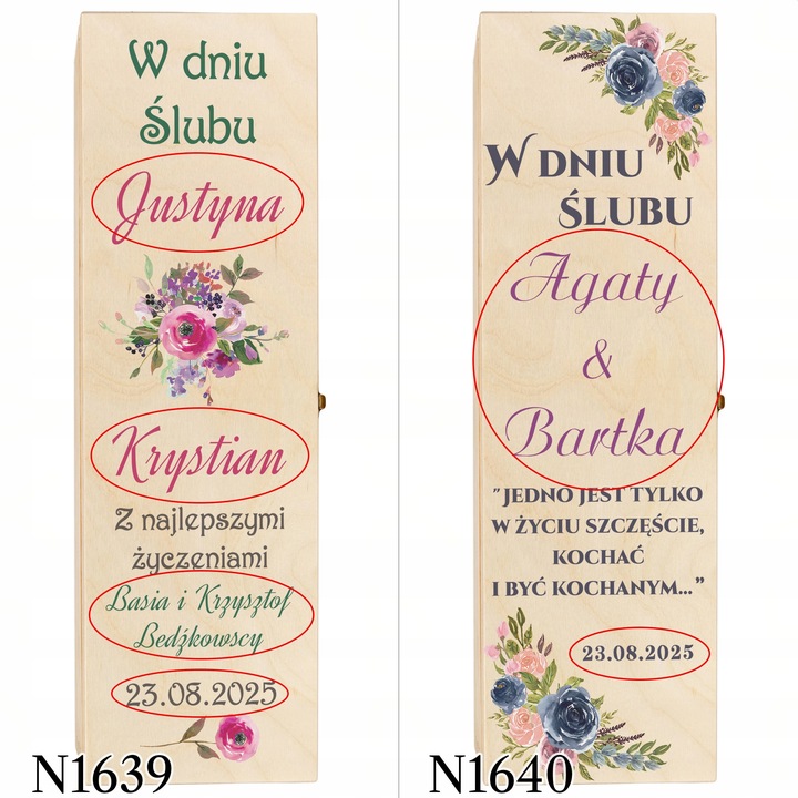 SKRZYNKI WINO PODZIĘKOWANIA DLA ŚWIADKA ŚWIADKOWEJ