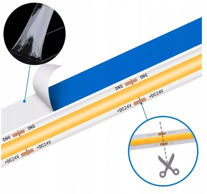 Taśma LED Neon COB 24V 1m 608/m CCT 2700-6500K BIAŁA CIEPŁA NEUTRALNA