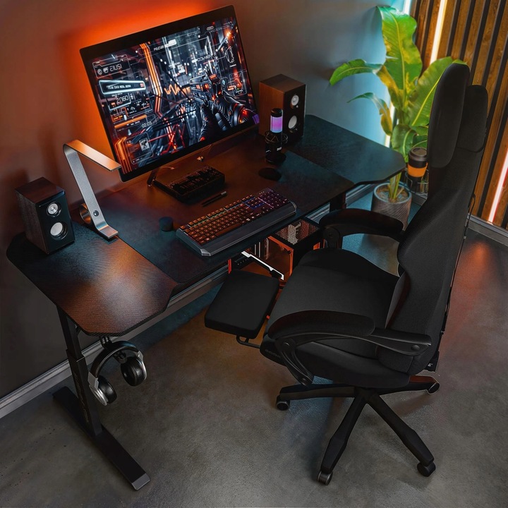 Biurko Gamingowe Regulowane 140x60cm Wysokość 56-79cm STRATOS TREX