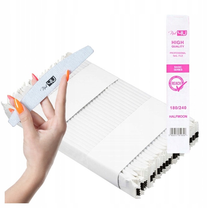 Pilnik do paznokci NAIL4U Łódka Gradacja 180/240 Zestaw 25 sztuk