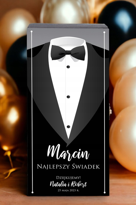 PODZIĘKOWANIE DLA ŚWIADKA ŚWIADKOWEJ SKRZYNKA NA ALKOHOL WHISKY