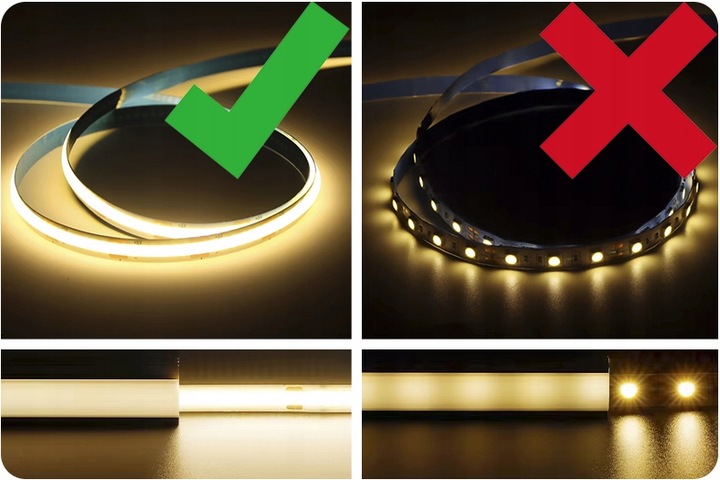 SAMOPRZYLEPNA TAŚMA LED NEON PASEK COB 12V NEUTRALNA 4000K 320diod /m