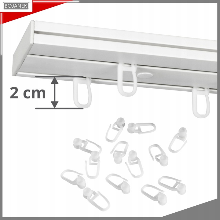KARNISZ Podwójny z Maskownicą Szyna Sufitowa PCV Biała 300cm z Osłoną