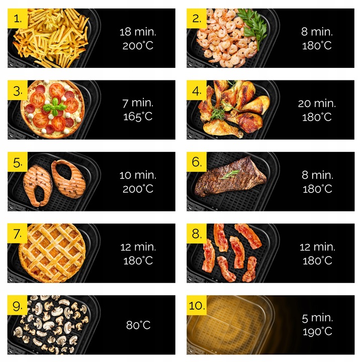 4w1 Frytkownica beztłuszczowa Air Fryer Yoer +WiFi 6L 1700W +Programator