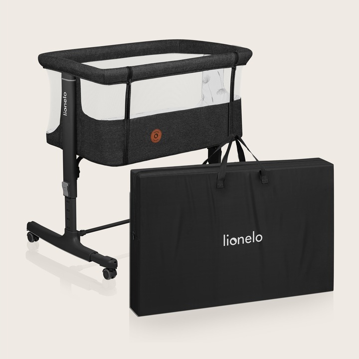 Łóżeczko dostawne dziecięce + kojec Lionelo Aurora + Otulacz bambusowy