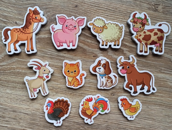 MAGNESY NA LODÓWKĘ DLA DZIECI ZESTAW EDUKACYJNY ZWIERZĘTA PREZENT 30