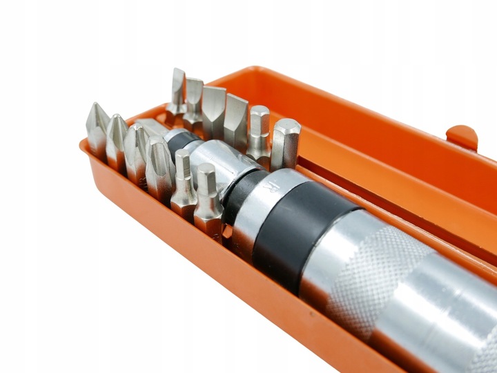 ŚRUBOKRĘT POBIJAK WYKRĘTAK WKRĘTAK UDAROWY 13 BITÓW + METALOWE PUDEŁKO