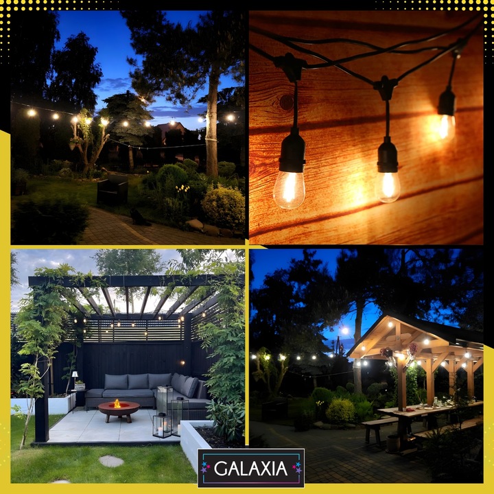 GIRLANDA ŚWIETLNA OGRODOWA 10m Żarówki 10 LED Zewnętrzna Lampki