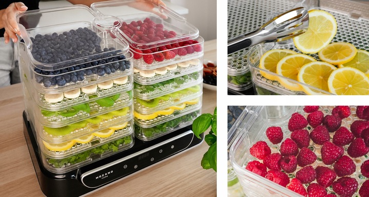 DUŻA SUSZARKA DO GRZYBÓW OWOCÓW WARZYW ZIÓŁ 6 SIT MOCNA 550W ZESTAW