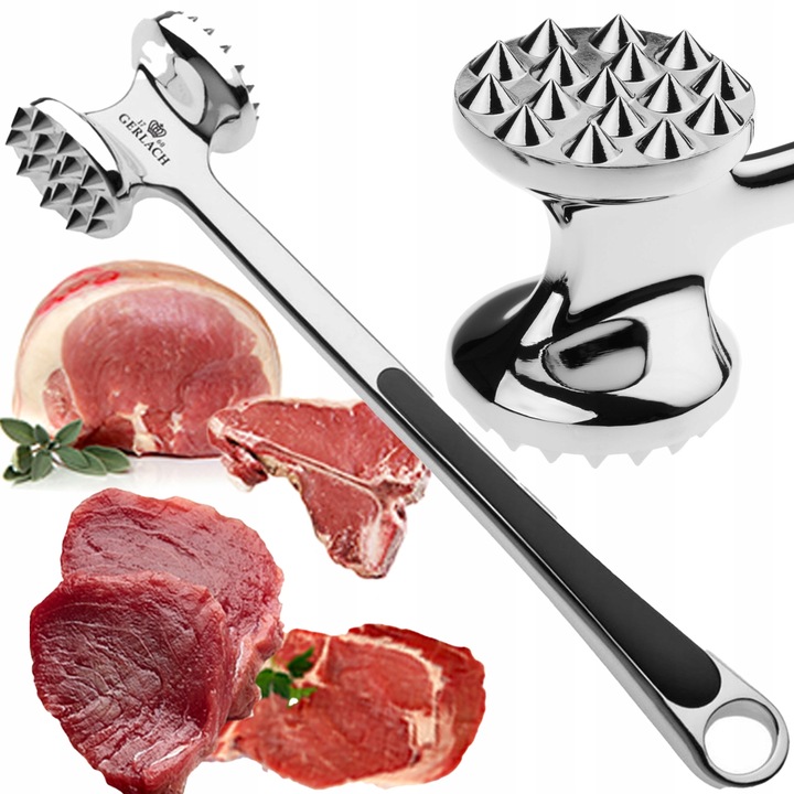 GERLACH TŁUCZEK DO MIĘSA DWUSTRONNY METALOWY MŁOTEK SOLIDNY