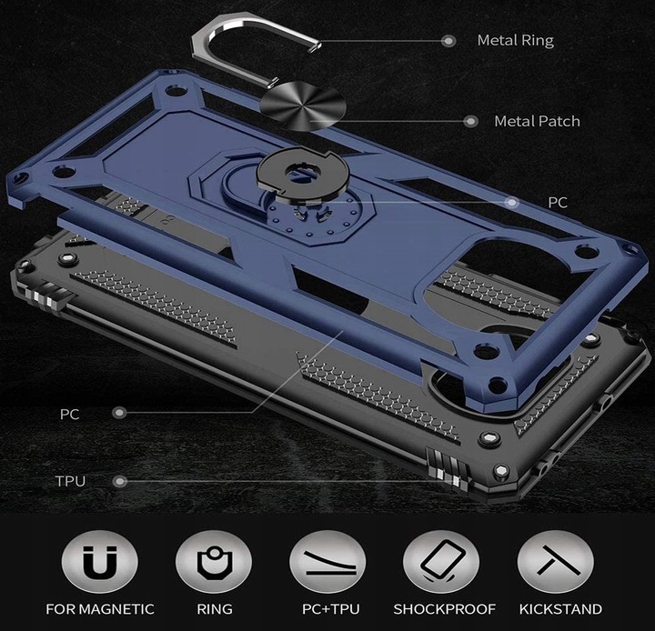 PANCERNE ETUI POKROWIEC CASE do XIAOMI POCO X3 / POCO X3 PRO +SZKŁO