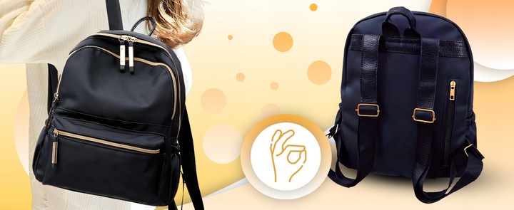 PLECAK DAMSKI MIEJSKI CZARNY POJEMNY DAMSKA TORBA NA RAMIĘ DO PRACY SZKOŁY