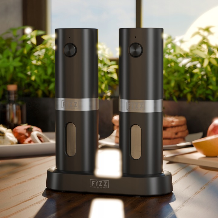 Młynek elektryczny do pieprzu i soli Fizz z akumulatorem Podstawka