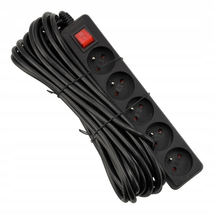 Przedłużacz Listwa Zasilająca 5 Gniazd 10m 3000W 3*1,5mm2 Z