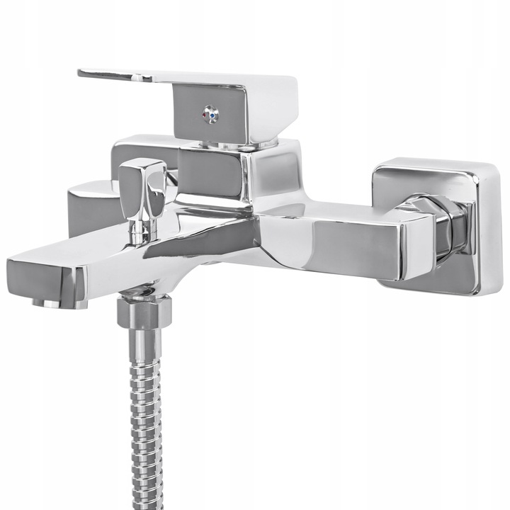 Bateria wannowa z prysznicem ścienna chrom srebrna kran do wanny YOKA