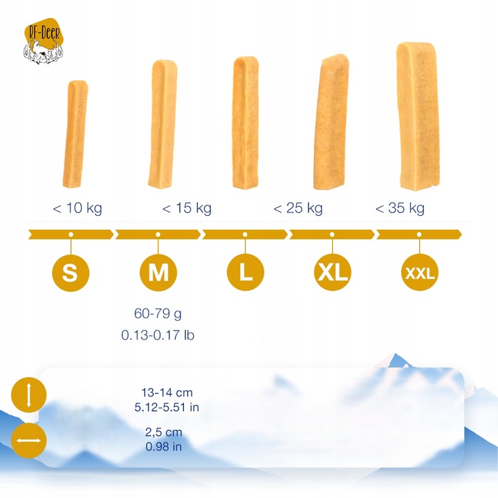Ser himalajski M / 60-79g Gryzak zdrowy przysmak dla psa serek 13-14 cm
