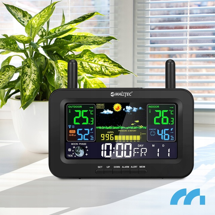 BEZPRZEWODOWA STACJA POGODOWA CZUJNIK POGODY TERMOMETR BAROMETR