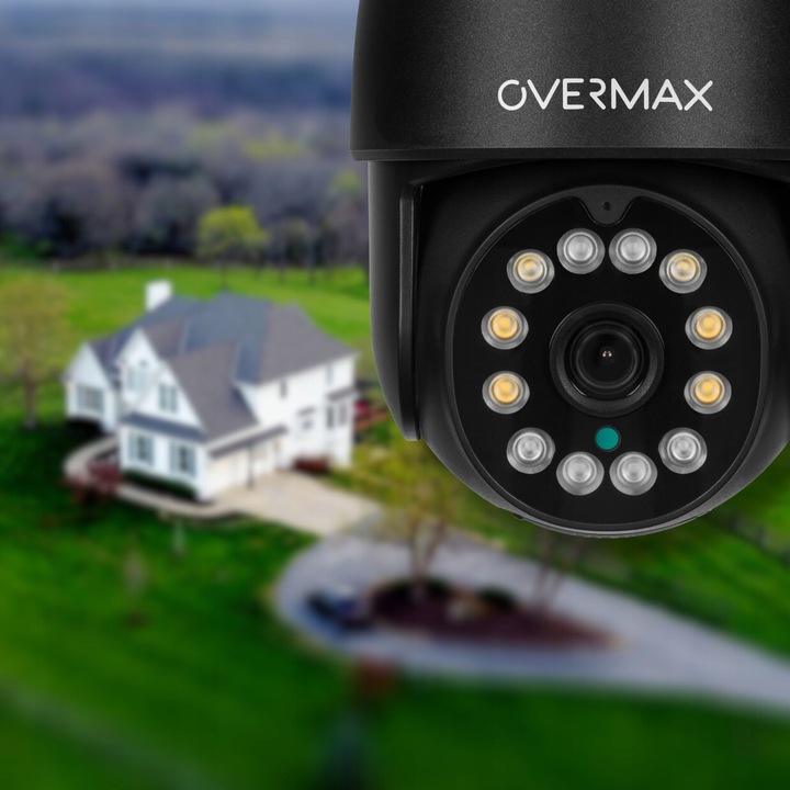 KAMERA ZEWNĘTRZNA OBROTOWA ULTRA HD WIFI 4MPx 4x ZOOM 2.5K PTZ IP66 CZARNA