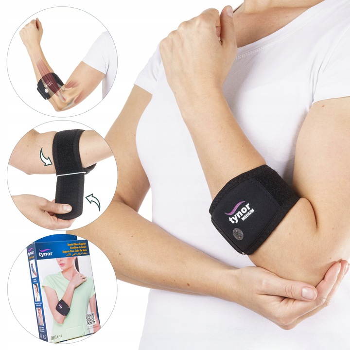 STABILIZATOR NA ŁOKIEĆ TENISISTY GOLFISTY OPASKA ELASTYCZNA ŁOKCIA