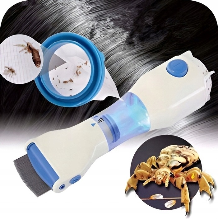 GRZEBIEŃ NA WSZY GNIDY USUWA PCHŁY ELEKTRYCZNY FILTR ODKURZACZ TERMINATOR