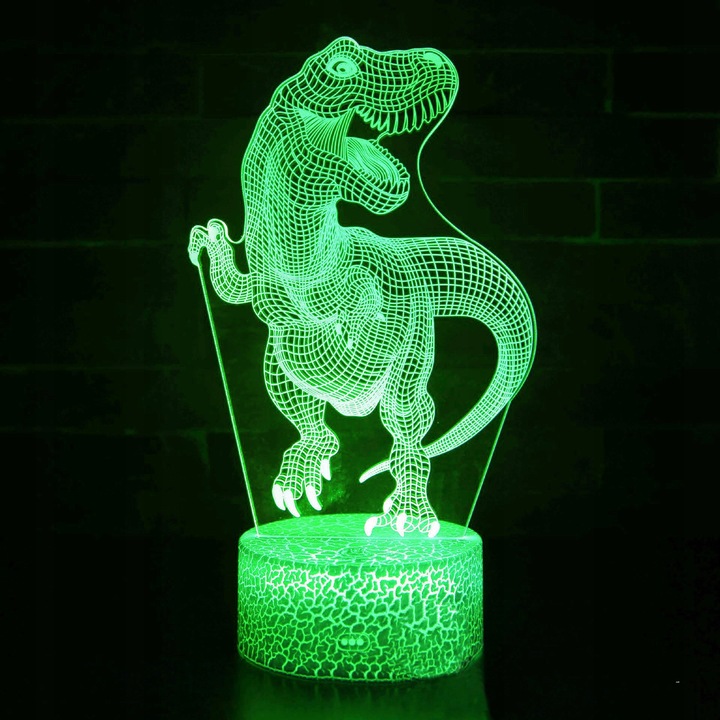 Lampka 3D nocna led usb + pilot Dinozaur T-Rex