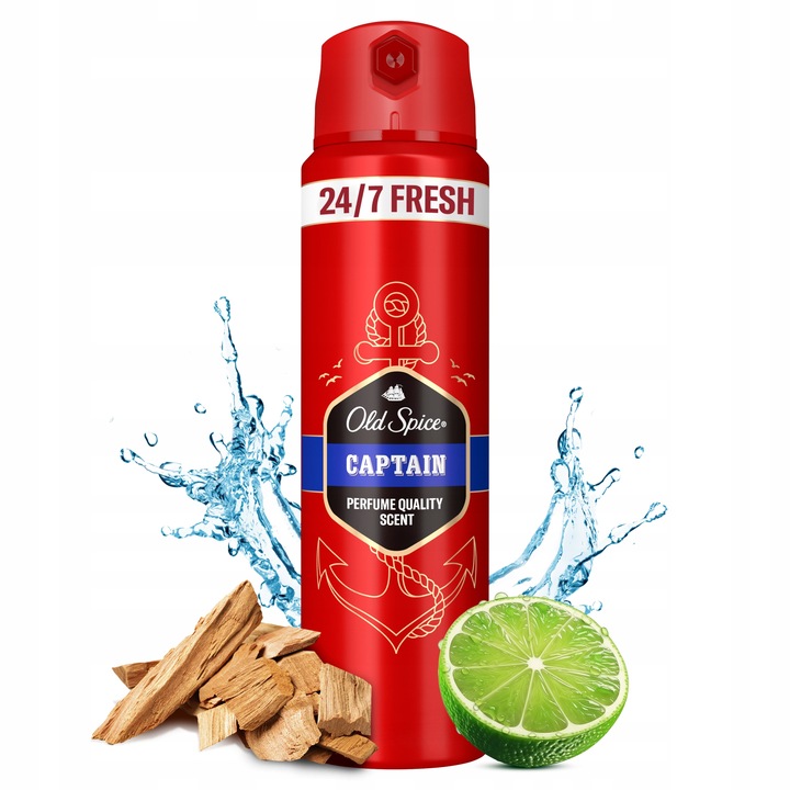 Old Spice Captain Dezodorant męski w sprayu, 6 x 150ml, 24h świeżości