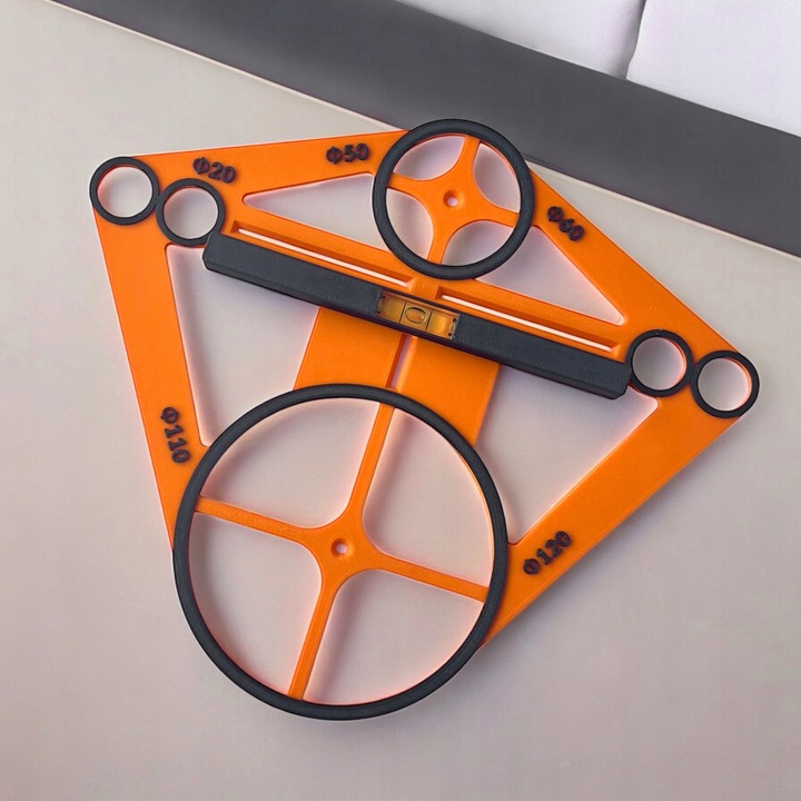 Szablon wzornik otworów płytek geberit z libellą poziomica toaleta