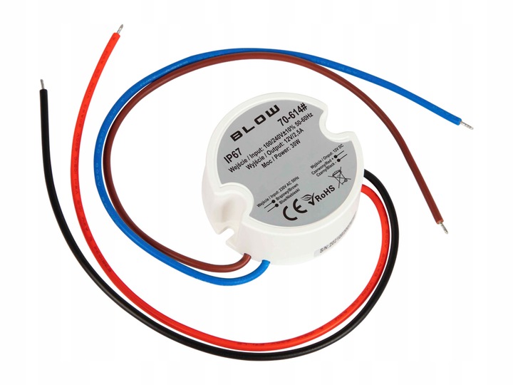 ZASILACZ IMPULSOWY DO TAŚMA LED RGB DOPUSZKOWY 12V 30W 2,5A IP67