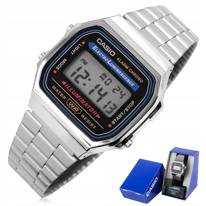ZEGAREK MĘSKI CASIO VINTAGE RETRO KLASYK A168WA-1W +BOX