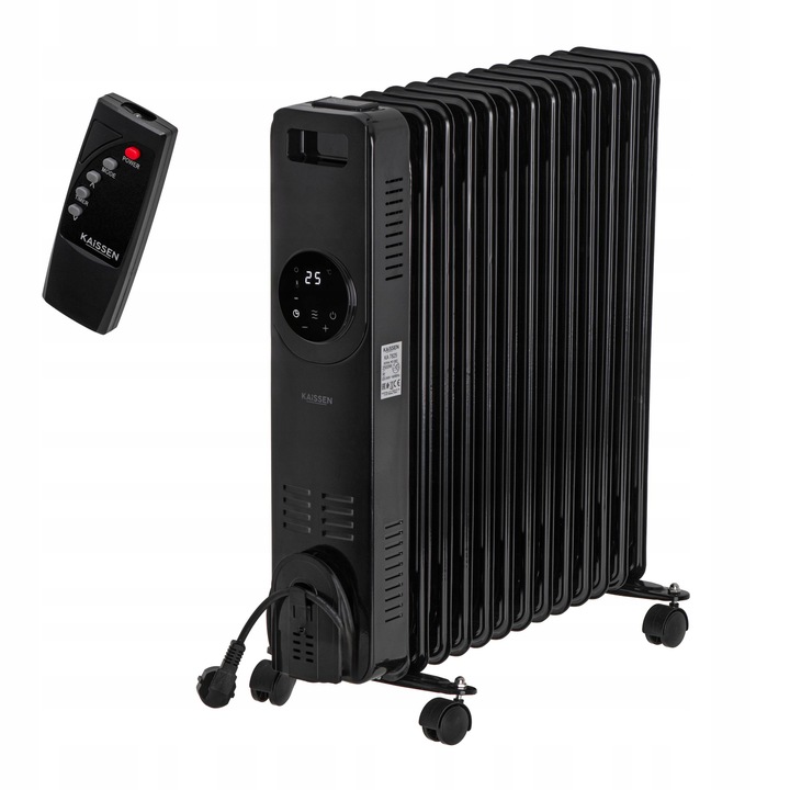 Grzejnik OLEJOWY Elektryczny 2500W 13 ŻEBER Kółka PILOT Timer