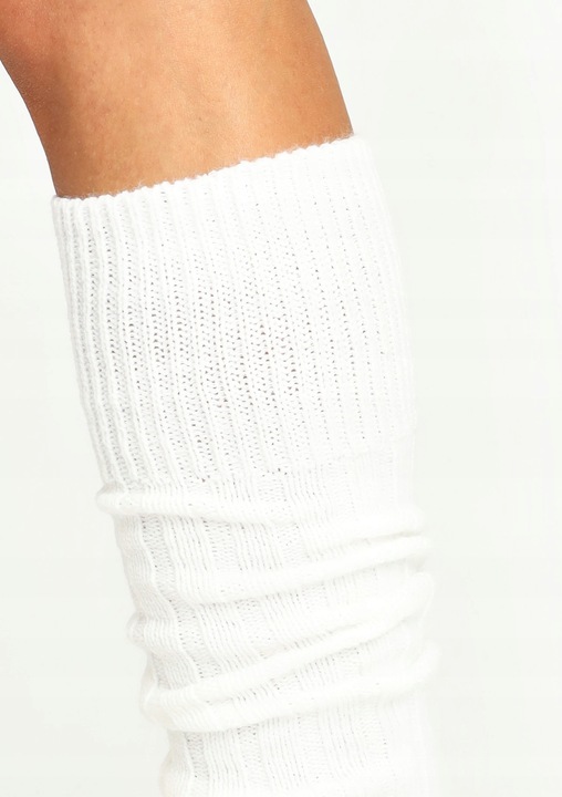 Getry Damskie Ocieplacze na Nogi Zimowe Ocieplane Grube Cerber BIAŁE