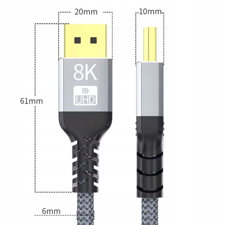 ELINK-W KABEL DISPLAYPORT DISPLAY PORT 1.4 DP-DP 8K@60Hz UHD 32,4Gbps 1,5M