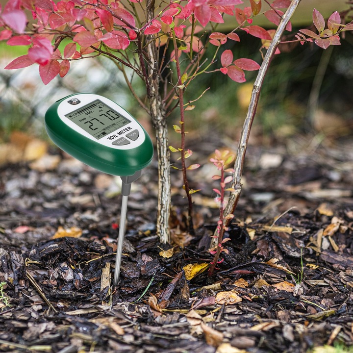 TESTER PODŁOŻA GLEBY PH WILGOTNOŚĆ NASŁONECZNIENIE TEMPERATURA 4w1