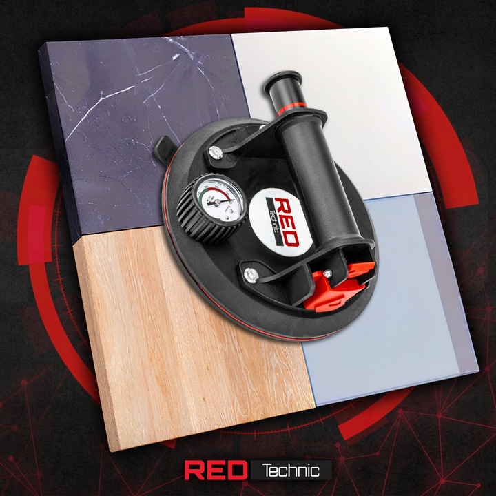 PRZYSSAWKA PRÓŻNIOWA DO PŁYTEK UCHWYT Z POMPKĄ MANOMETREM GLAZURY SZYB